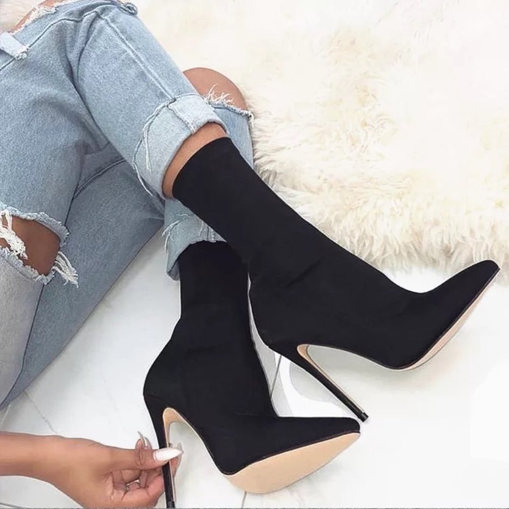 Sexy Black Ankle Boots
